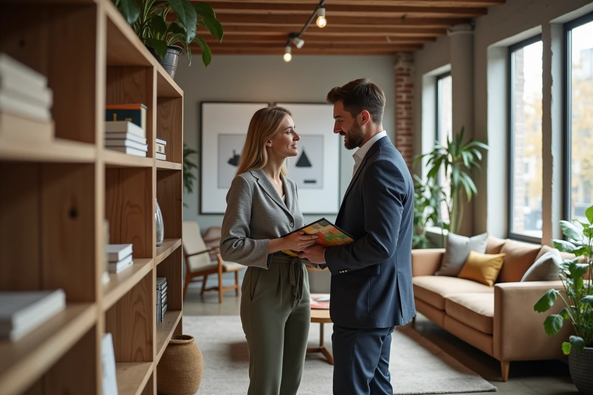 Couple urbain discutant d